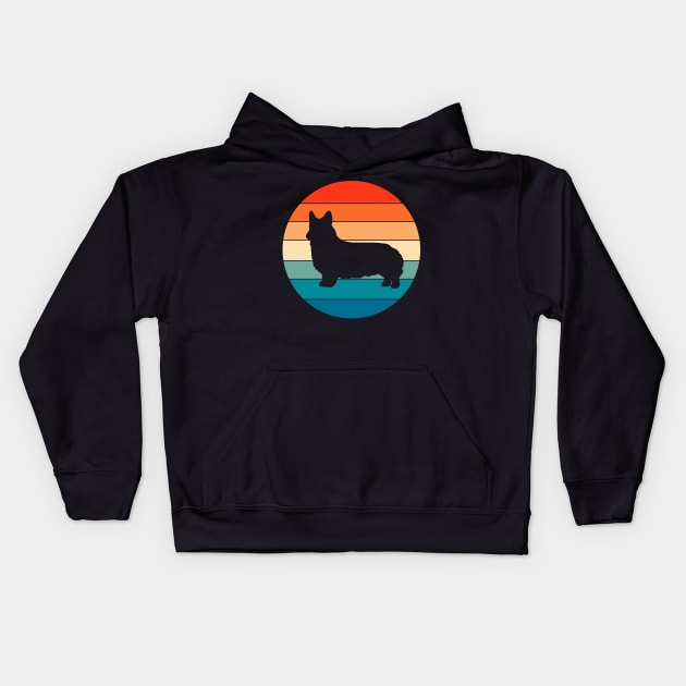 Vintage Cute Corgi Kids Hoodie by ChadPill